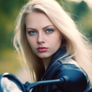 female motorcyclist - generating images with artificial intelligence